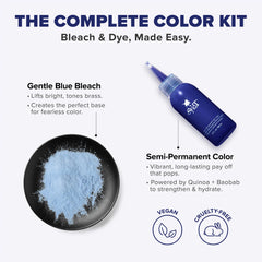 BLUE ENVY ORIGINAL COMPLETE KIT WITH BLEACH AND SEMI-PERMANENT HAIR COLOR