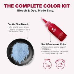LUSCIOUS RASPBERRIES ORIGINAL COMPLETE KIT WITH BLEACH AND SEMI-PERMANENT HAIR COLOR