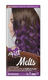 Melts Complete Kit with Bleach and 2 Semi-Permanent Colors - Milk Chocolate & Purple Plum Melts Complete Kit with Bleach and 2 Semi-Permanent Colors - Milk Chocolate & Purple Plum