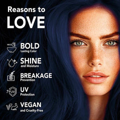 Midnight Azure No Bleach Blue Semi-Permanent Hair Dye Kit Midnight Azure No Bleach Blue Semi-Permanent Hair Dye Kit