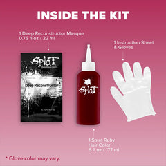 Midnight Ruby No Bleach Dark Red Semi-Permanent Hair Dye Kit Midnight Ruby No Bleach Dark Red Semi-Permanent Hair Dye Kit