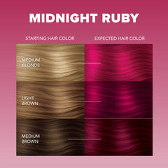 Midnight Ruby No Bleach Dark Red Semi-Permanent Hair Dye Kit Midnight Ruby No Bleach Dark Red Semi-Permanent Hair Dye Kit