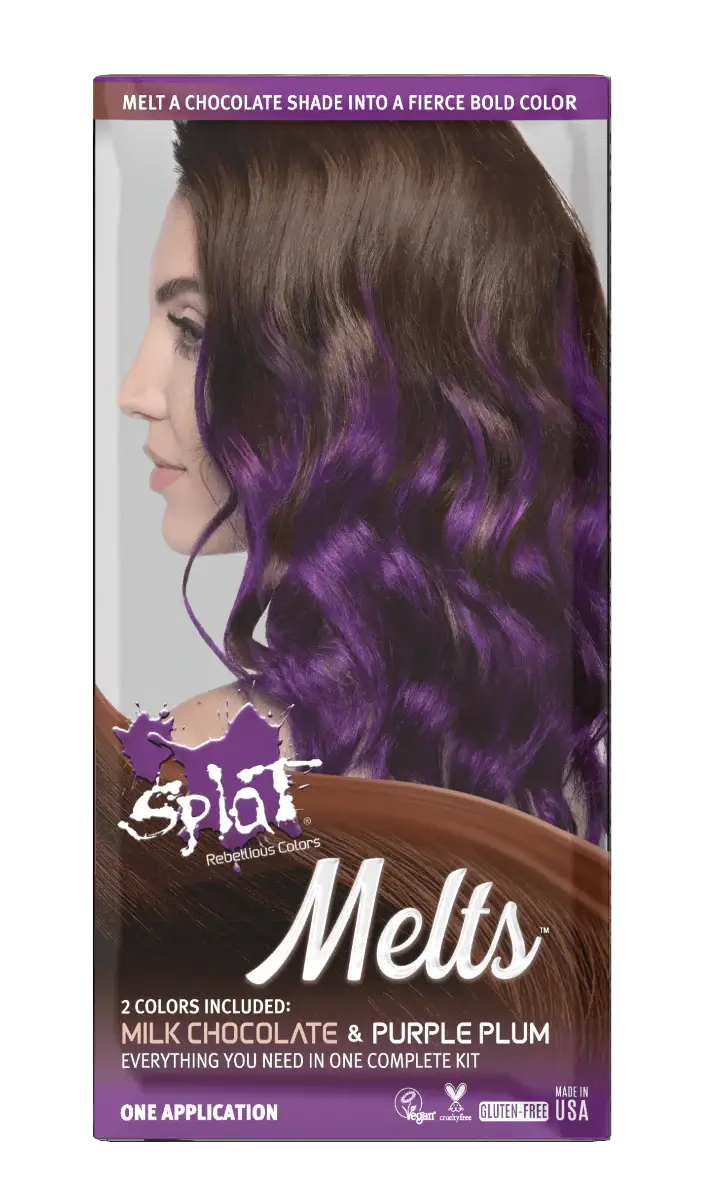 Melts Complete Kit with Bleach and 2 Semi-Permanent Colors - Milk Chocolate & Purple Plum Melts Complete Kit with Bleach and 2 Semi-Permanent Colors - Milk Chocolate & Purple Plum