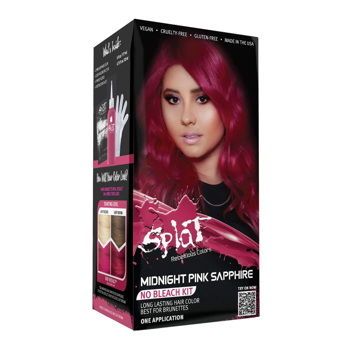 Midnight Pink Sapphire No Bleach Pink Semi-Permanent Hair Dye Kit Midnight Pink Sapphire No Bleach Pink Semi-Permanent Hair Dye Kit